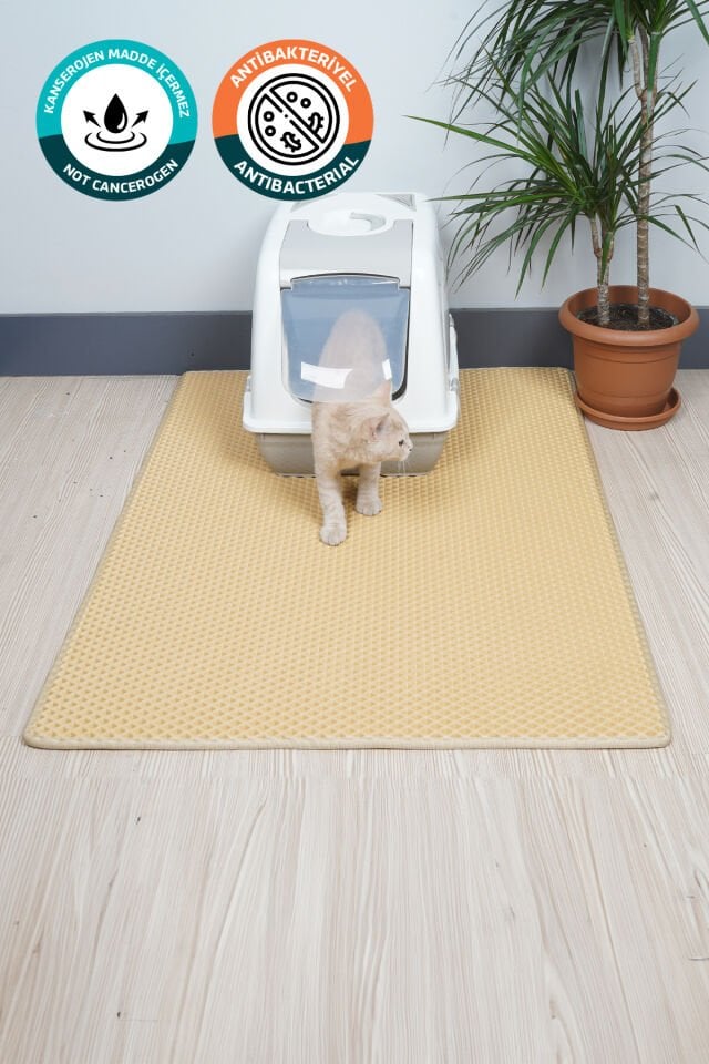 (100X110 CM) HÜCRELİ KEDİ KUMU PASPASI KEDİ MATI KEDİ TUVALET ÖNÜ PASPASI