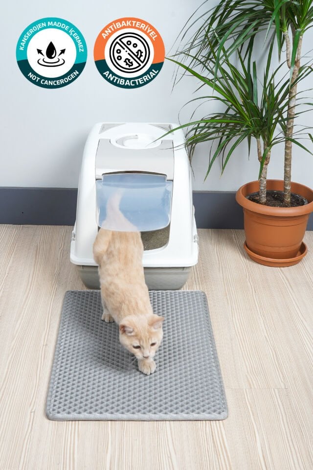 (40X55 CM) HÜCRELİ KEDİ KUMU PASPASI KEDİ MATI KEDİ TUVALET ÖNÜ PASPASI