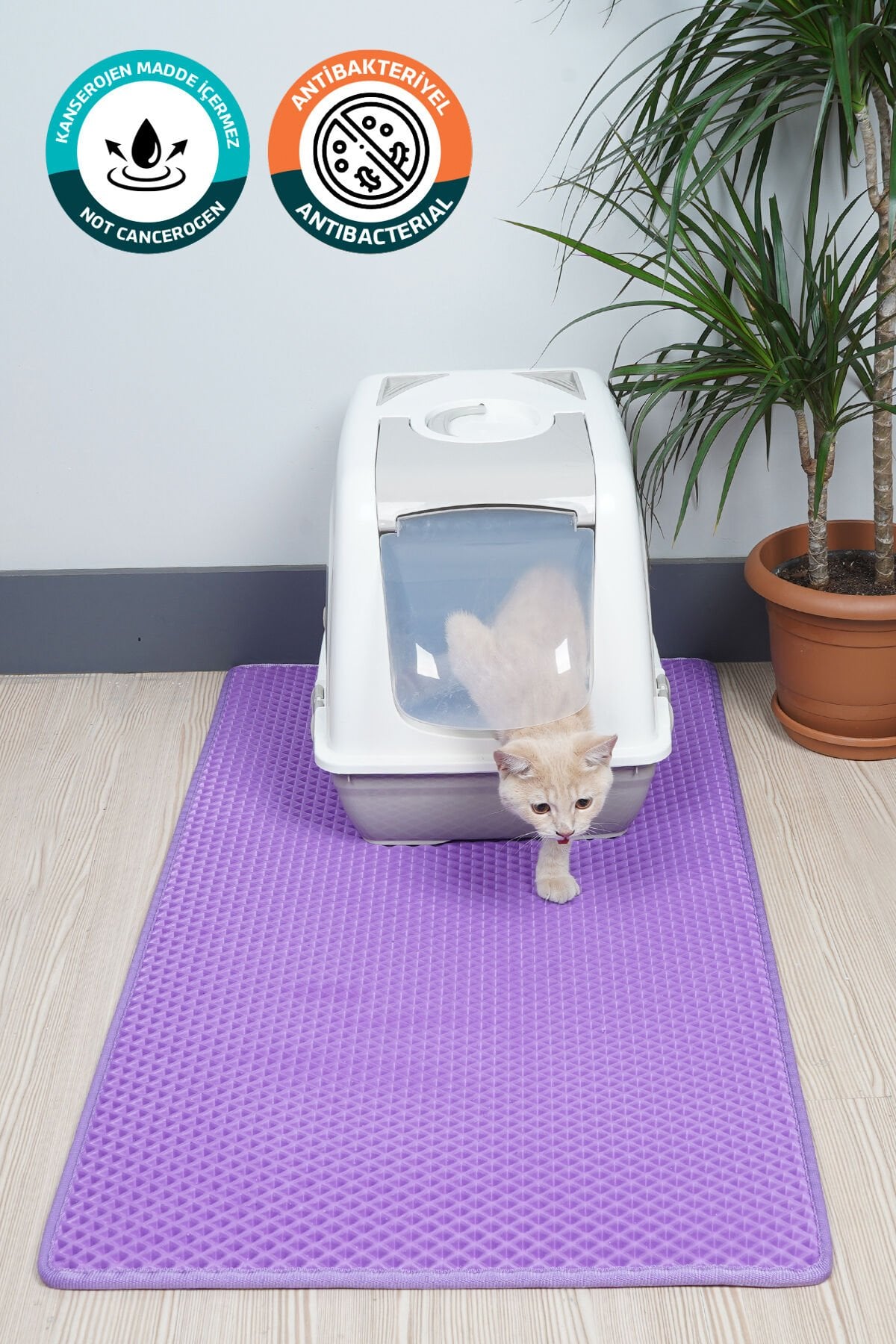 (60X110 CM) HÜCRELİ KEDİ KUMU PASPASI KEDİ MATI KEDİ TUVALET ÖNÜ PASPASI