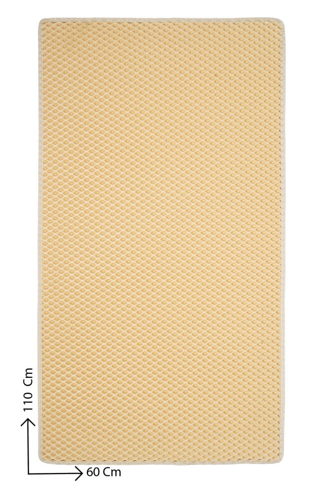 (60X110 CM) HÜCRELİ KEDİ KUMU PASPASI KEDİ MATI KEDİ TUVALET ÖNÜ PASPASI Açık Krem