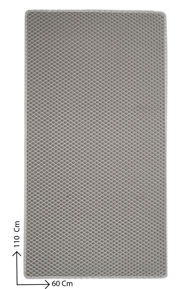 (60X110 CM) HÜCRELİ KEDİ KUMU PASPASI KEDİ MATI KEDİ TUVALET ÖNÜ PASPASI Açık Gri