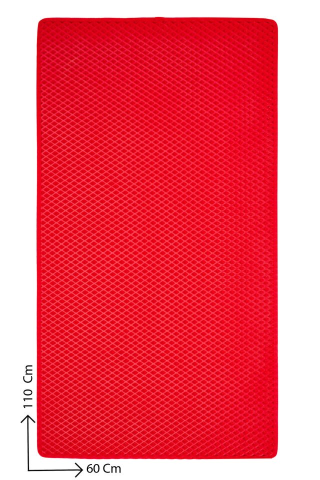 (60X110 CM) HÜCRELİ KEDİ KUMU PASPASI KEDİ MATI KEDİ TUVALET ÖNÜ PASPASI Kırmızı