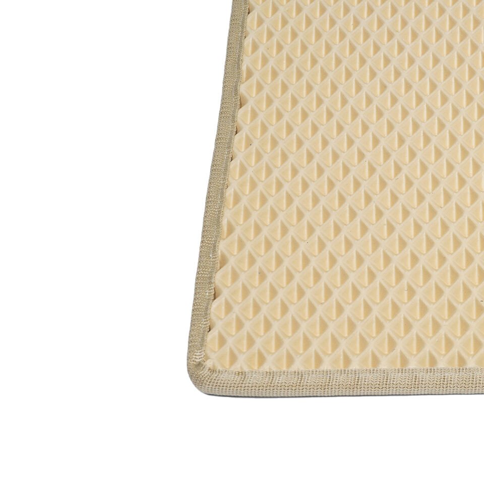 (75X110 CM) HÜCRELİ KEDİ KUMU PASPASI KEDİ MATI KEDİ TUVALET ÖNÜ PASPASI Açık Krem