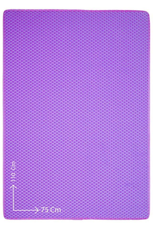 (75X110 CM) HÜCRELİ KEDİ KUMU PASPASI KEDİ MATI KEDİ TUVALET ÖNÜ PASPASI Mor