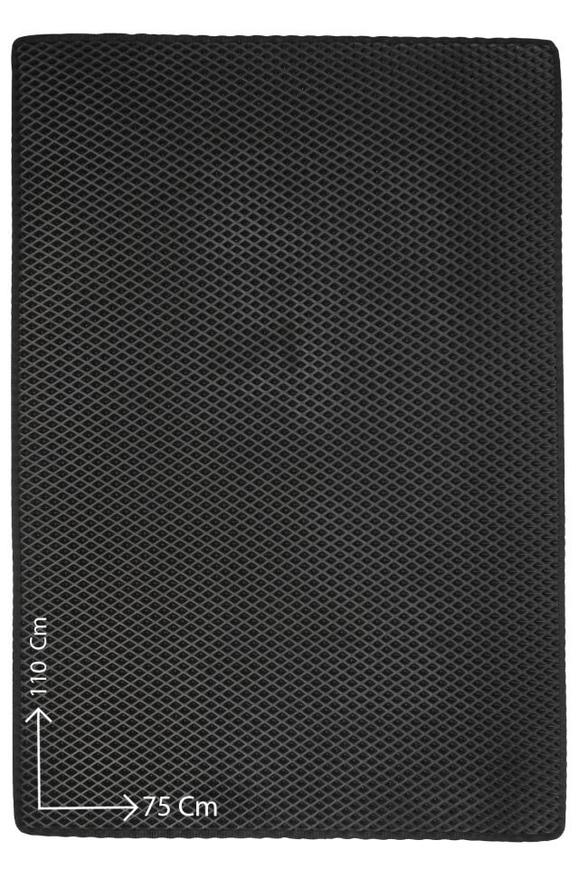 (75X110 CM) HÜCRELİ KEDİ KUMU PASPASI KEDİ MATI KEDİ TUVALET ÖNÜ PASPASI Siyah