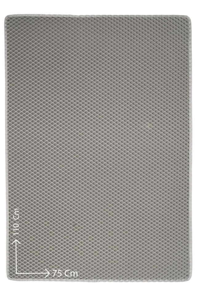 (75X110 CM) HÜCRELİ KEDİ KUMU PASPASI KEDİ MATI KEDİ TUVALET ÖNÜ PASPASI Açık Gri