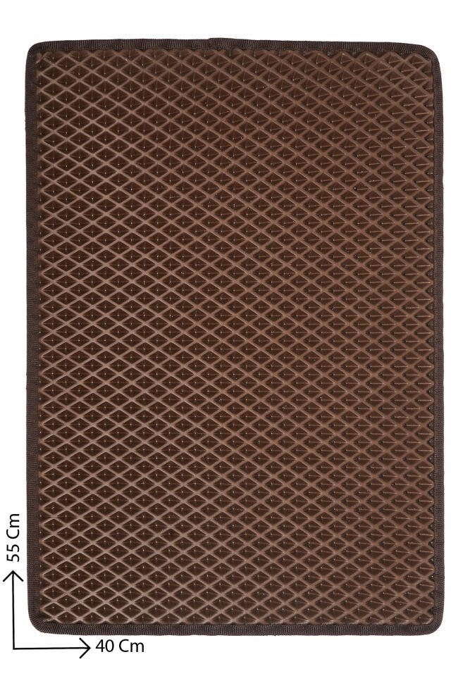 (40X55 CM) HÜCRELİ KEDİ KUMU PASPASI KEDİ MATI KEDİ TUVALET ÖNÜ PASPASI Koyu Kahve