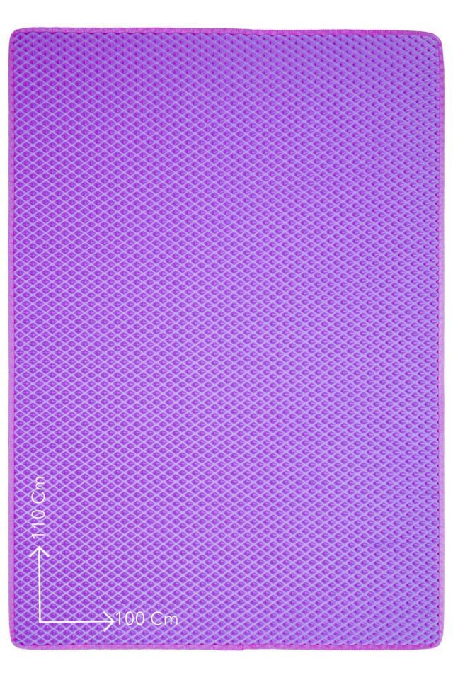 (100X110 CM) HÜCRELİ KEDİ KUMU PASPASI KEDİ MATI KEDİ TUVALET ÖNÜ PASPASI Mor