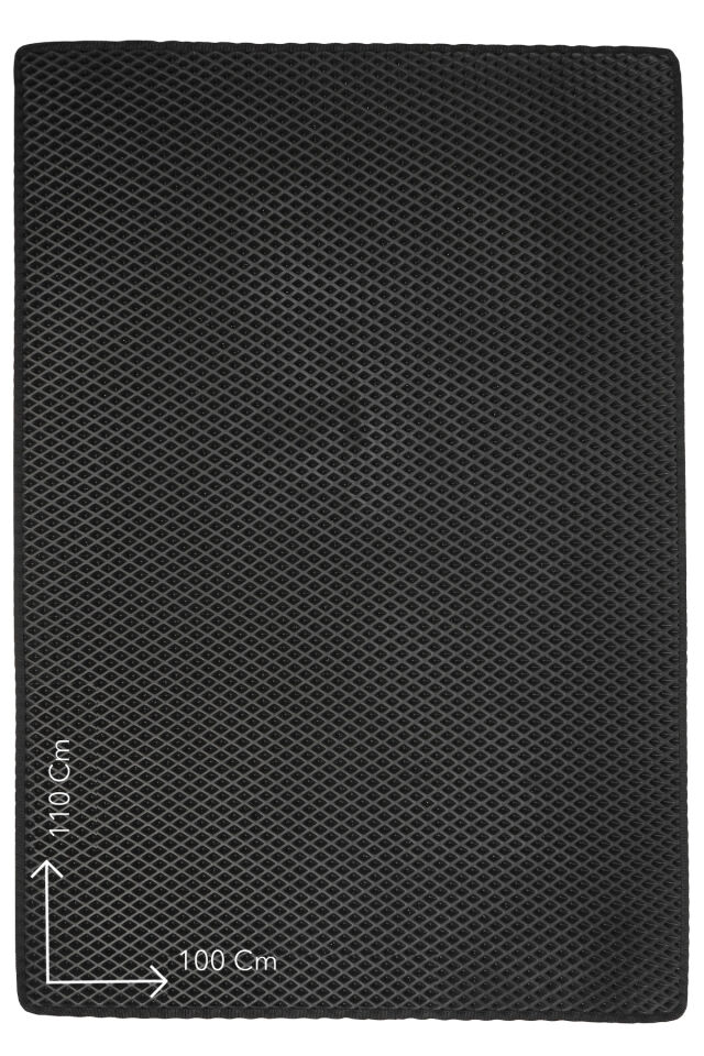 (100X110 CM) HÜCRELİ KEDİ KUMU PASPASI KEDİ MATI KEDİ TUVALET ÖNÜ PASPASI Siyah