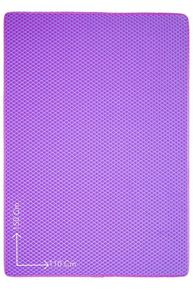 (110X150 CM) HÜCRELİ KEDİ KUMU PASPASI KEDİ MATI KEDİ TUVALET ÖNÜ PASPASI Mor