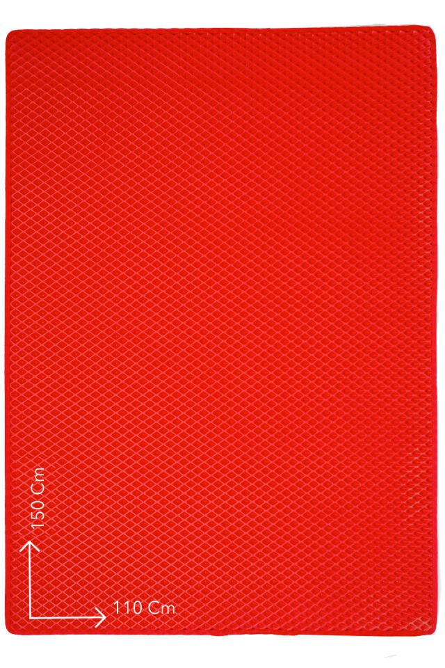 (110X150 CM) HÜCRELİ KEDİ KUMU PASPASI KEDİ MATI KEDİ TUVALET ÖNÜ PASPASI Kırmızı