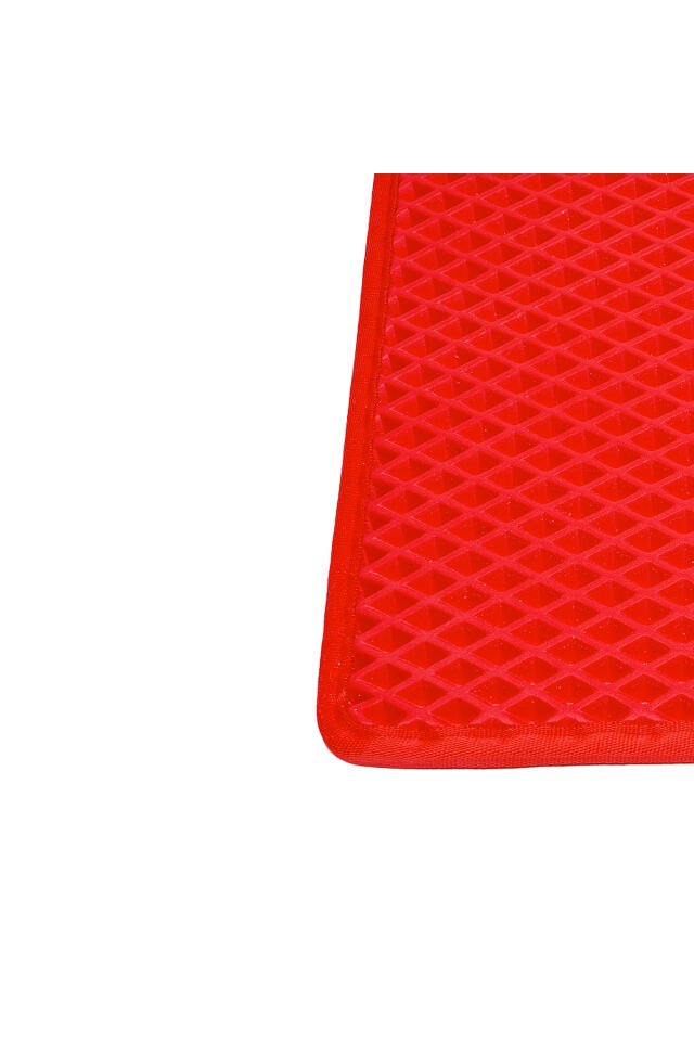 (110X150 CM) HÜCRELİ KEDİ KUMU PASPASI KEDİ MATI KEDİ TUVALET ÖNÜ PASPASI Kırmızı