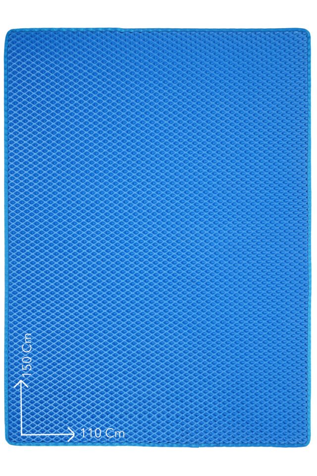 (110X150 CM) HÜCRELİ KEDİ KUMU PASPASI KEDİ MATI KEDİ TUVALET ÖNÜ PASPASI Mavi