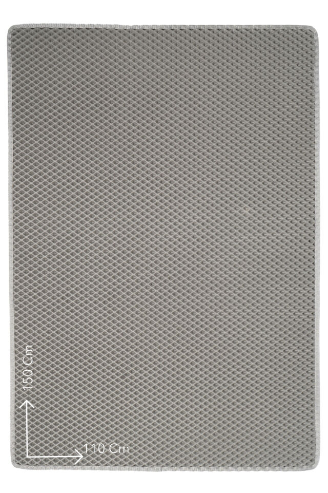 (110X150 CM) HÜCRELİ KEDİ KUMU PASPASI KEDİ MATI KEDİ TUVALET ÖNÜ PASPASI Açık Gri