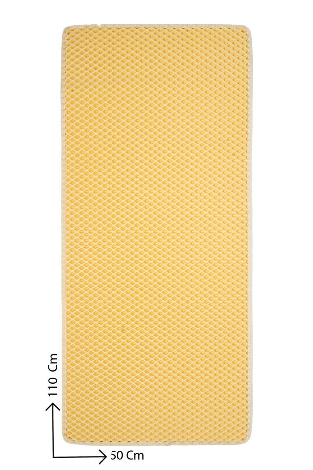 (50X110 CM) HÜCRELİ KEDİ KUMU PASPASI KEDİ MATI KEDİ TUVALET ÖNÜ PASPASI Açık Krem