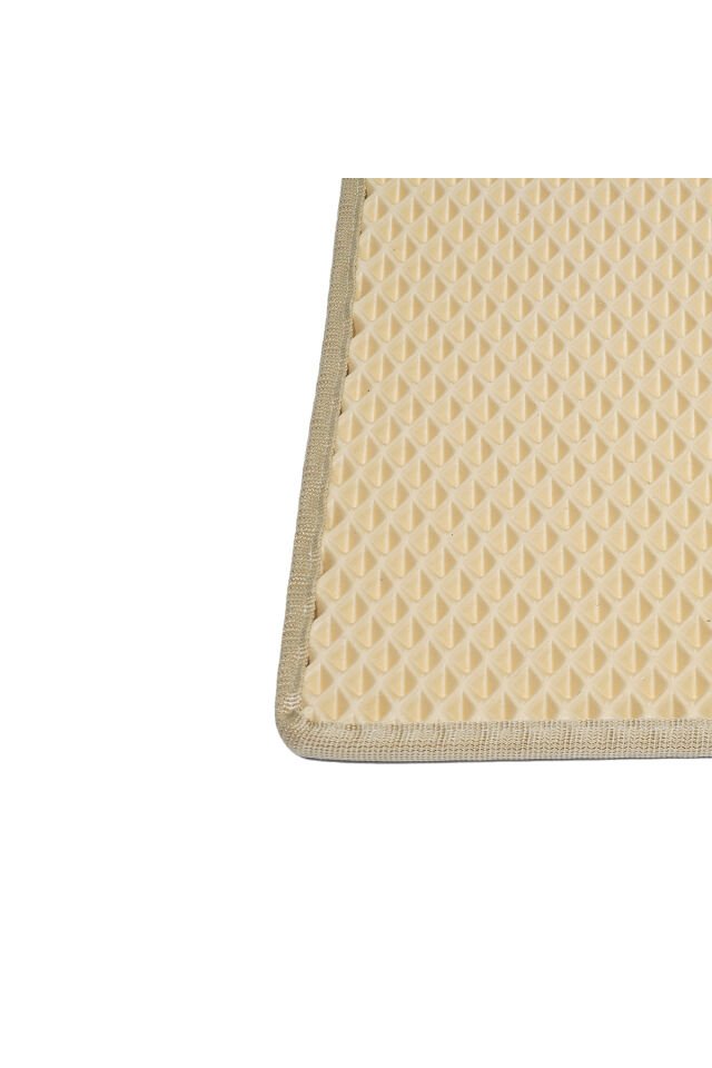 (50X110 CM) HÜCRELİ KEDİ KUMU PASPASI KEDİ MATI KEDİ TUVALET ÖNÜ PASPASI Açık Krem