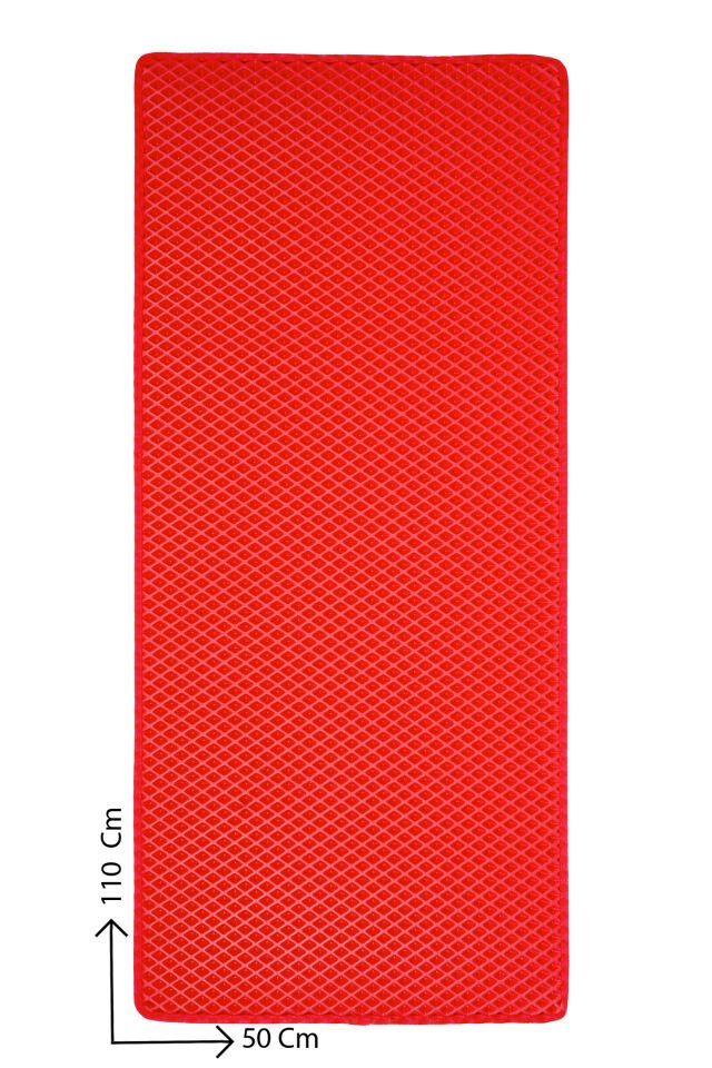 (50X110 CM) HÜCRELİ KEDİ KUMU PASPASI KEDİ MATI KEDİ TUVALET ÖNÜ PASPASI Kırmızı