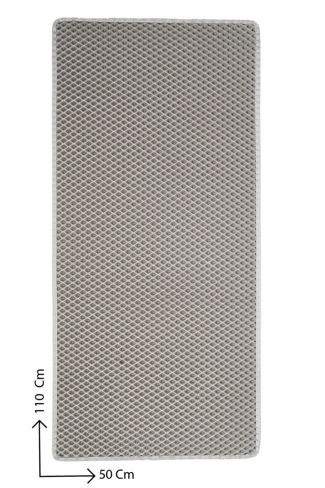 (50X110 CM) HÜCRELİ KEDİ KUMU PASPASI KEDİ MATI KEDİ TUVALET ÖNÜ PASPASI Açık Gri