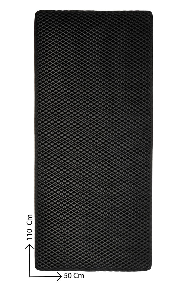 (50X110 CM) HÜCRELİ KEDİ KUMU PASPASI KEDİ MATI KEDİ TUVALET ÖNÜ PASPASI Siyah